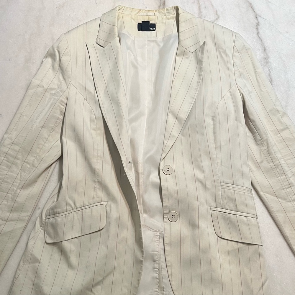 Beige striped Blazer